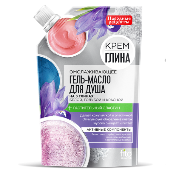 Fito cosmetic подмладяващ душ гел 100мл Крем Глина