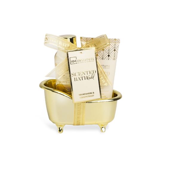 IDC Institute подаръчен комплект Scented Bath Gold 3 части