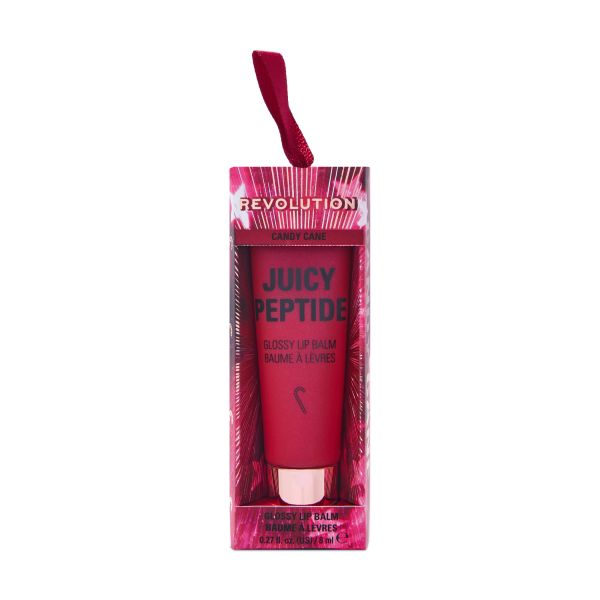 Revolution гланцов балсам за устни в подаръчна опаковка Juicy Peptide Candy Cane