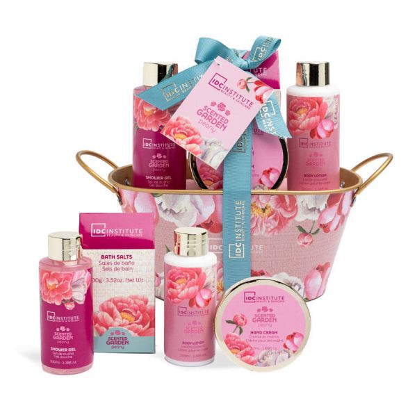 IDC Institute комплект за подарък Scented Garden метална кошница 5 части