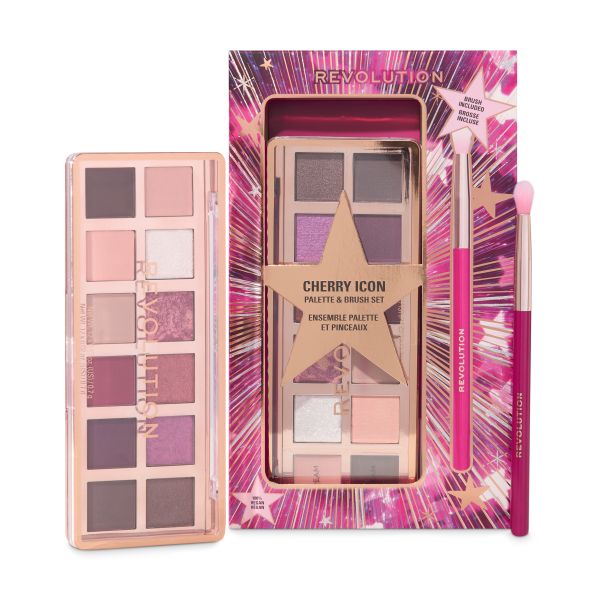 Revolution подаръчен комплект Cherry Icon Shadow Palette and Brush Set