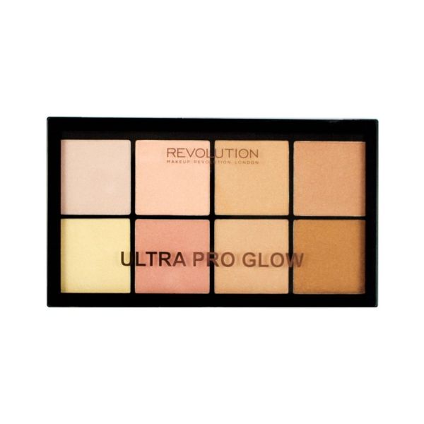 Makeup Revolution палитра хайлайтър Ultra Pro Glow 8 цвята | наранена опаковка