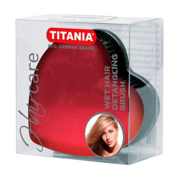 Titania четка за коса Love You във форма на сърце 8см