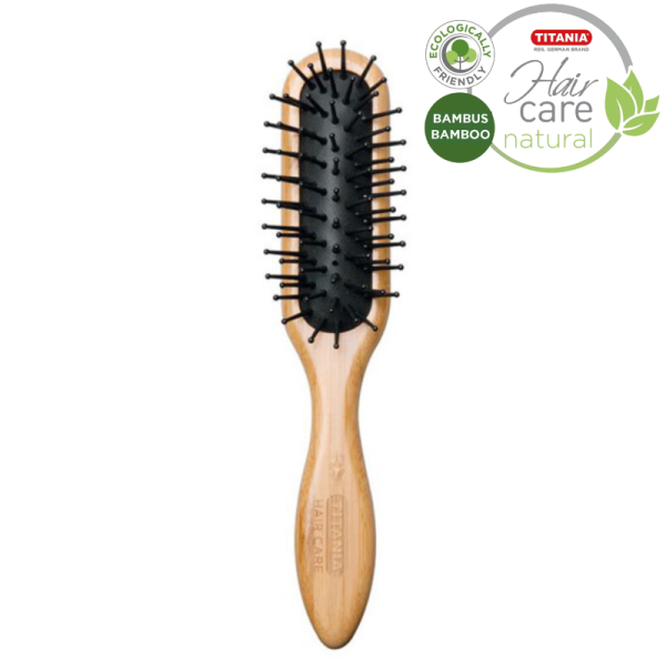 Titania екологична бамбукова масажна четка за коса 21см