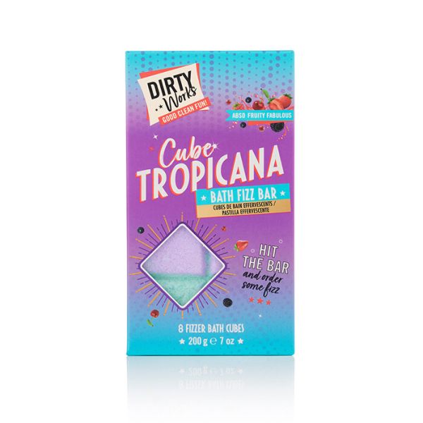 Dirty Works плодово блокче бомбичка за вана Cube Tropicana 200гр.