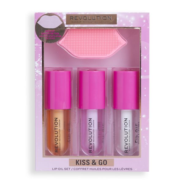 Makeup Revolution подаръчен комплект Kiss & Go Glaze Lip Care