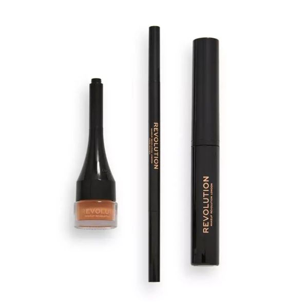 Makeup Revolution комплект за вежди 3 части Builder Kit Medium Brown