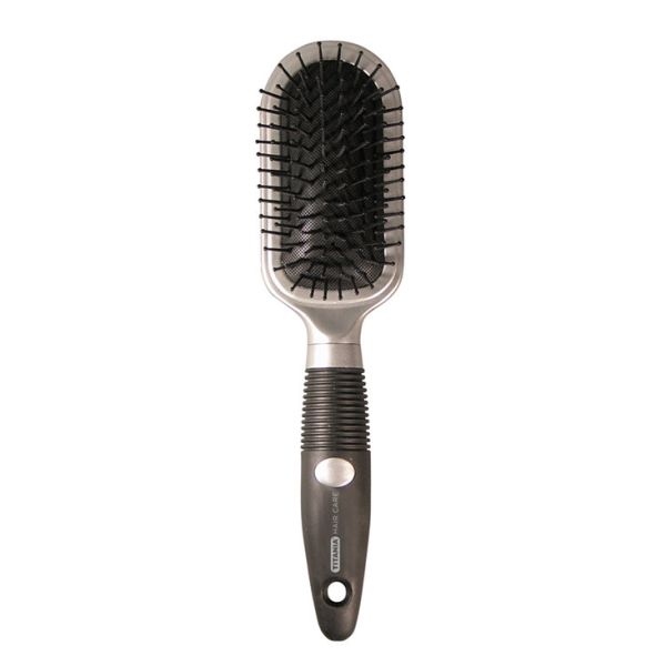 Titania черна четка за коса с гумена дръжка 24.5см