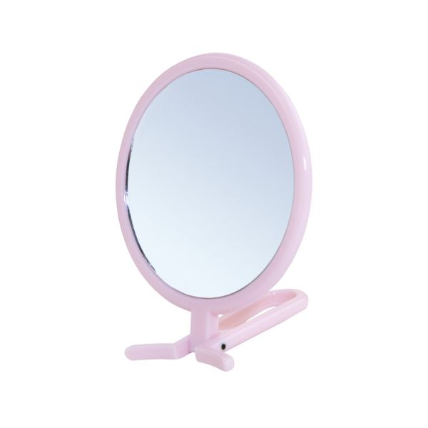 Intervion козметично огледало на стойка в розов цвят 21.5 см