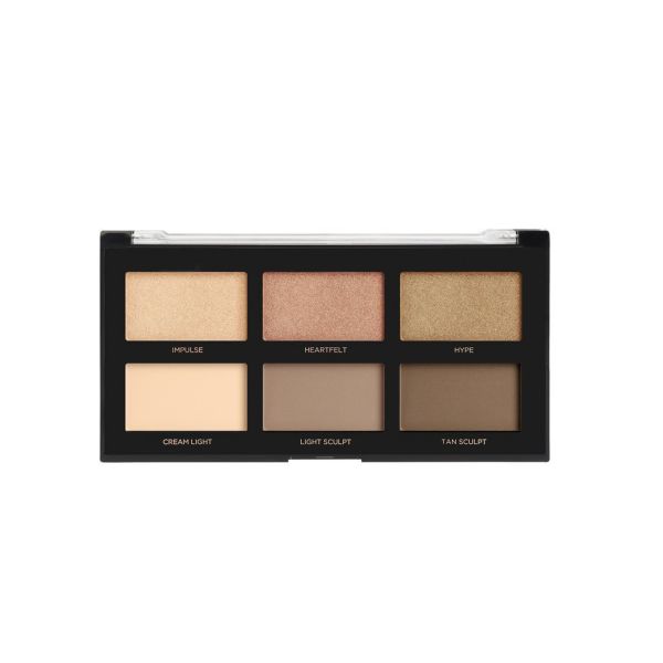 Profusion палитра хайлайтър HIGHLIGHT & CONTOUR 6 цвята | наранена опаковка