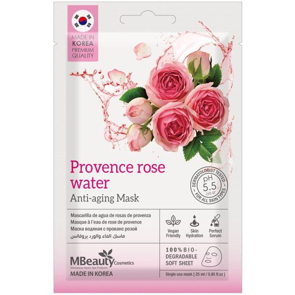 MBeauty анти ейдж шийт водна маска с провансалска роза 1 брой