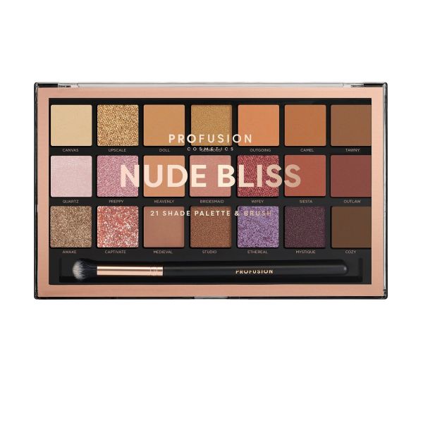 Profusion палитра сенки за очи NUDE BLISS  21 цвята