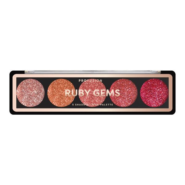 Profusion палитра брокат за очи RUBY GEMS 5 цвята