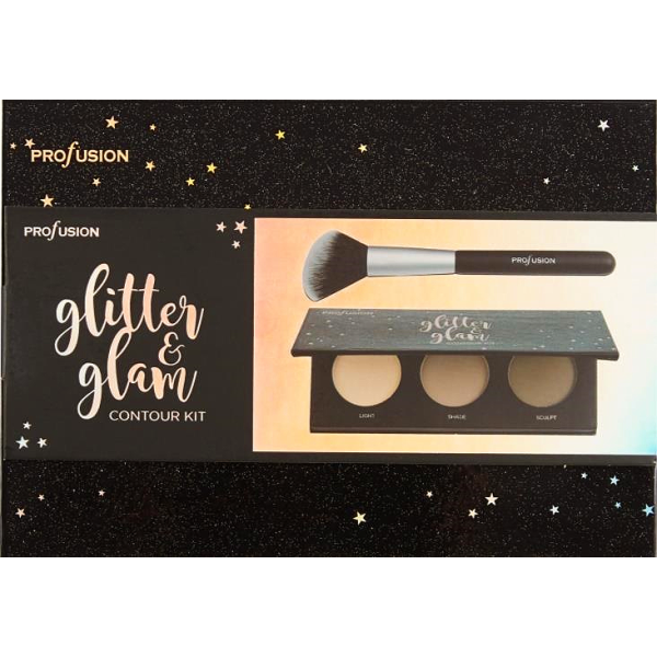 Profusion комплект за контуриране в кутия GLITTER & GLAM
