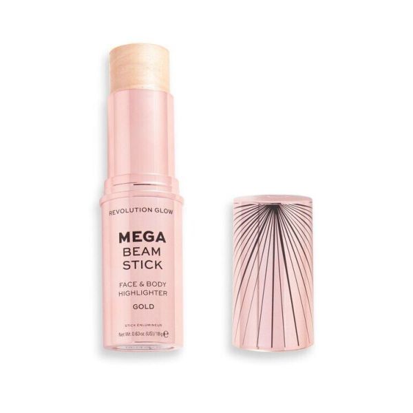 Makeup Revolution хайлайтър стик за лице и тяло Glow Mega Beam Gold