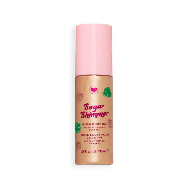 I Heart Revolution блестящо олио за тяло Tropical Caramel Glow Sugar Shimmer Gold 90мл.