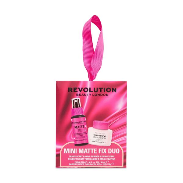 Revolution подаръчен комплект за грим  Mini Matte Fix Baking Powder & Fixing Spray Duo 2 части