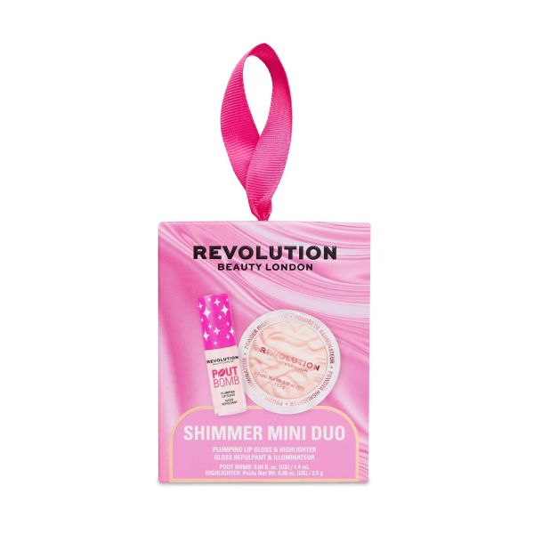 Revolution подаръчен комплект за грим Shimmer Mini Lip Gloss & Highlight Duo 2 части