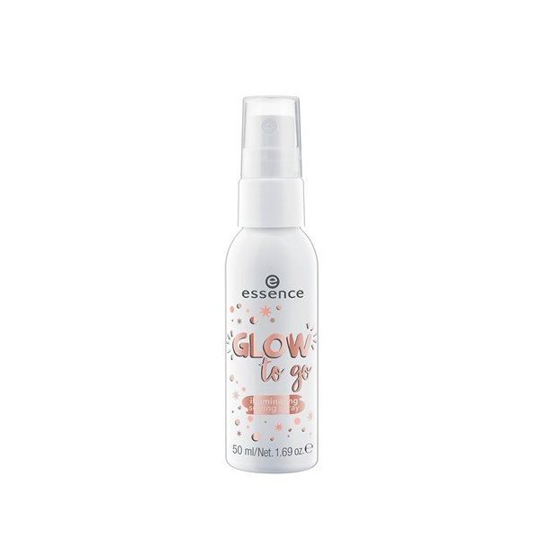 Essence фиксиращ спрей за грим с блестящи частици glow to go