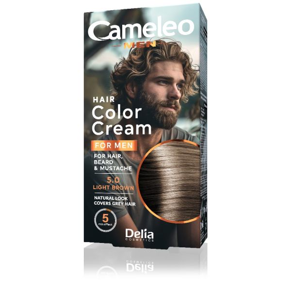 Cameleo MEN боя за коса и брада за мъже  5.0 СВЕТЛО КАФЯВ 30мл