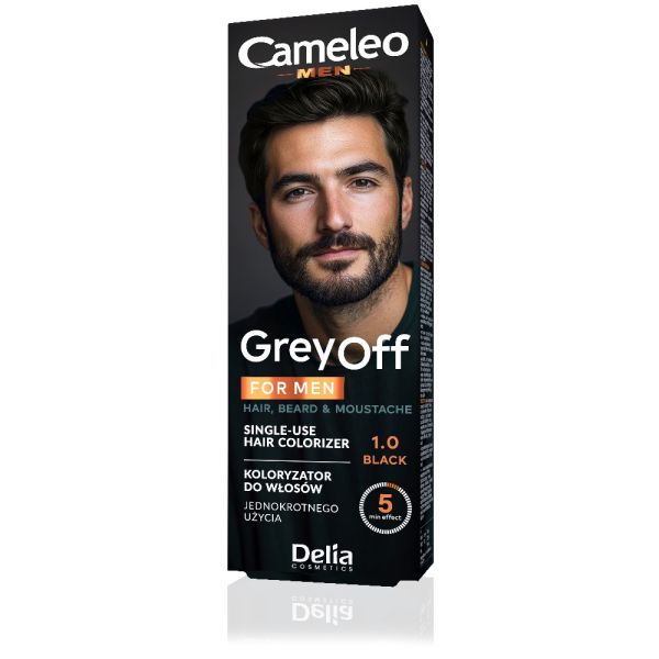 Cameleo MEN оцветител за сива коса, брада и мустаци Grey Off 1.0 ЧЕРЕН