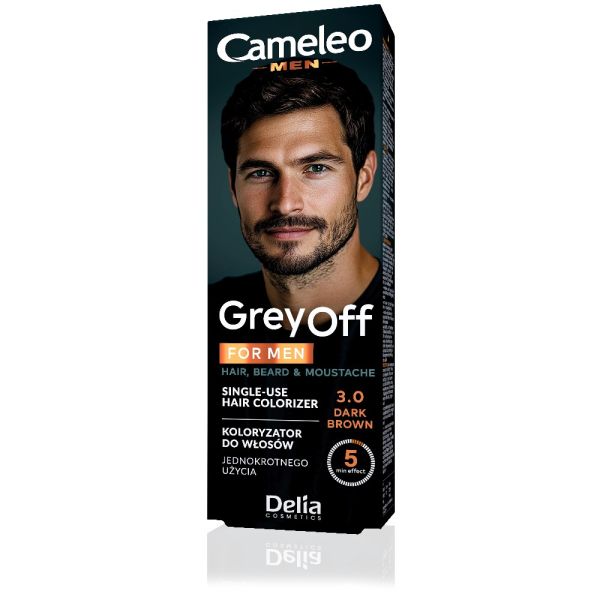 Cameleo MEN оцветител за сива коса, брада и мустаци Grey Off 3.0 ТЪМНО КАФЯВ