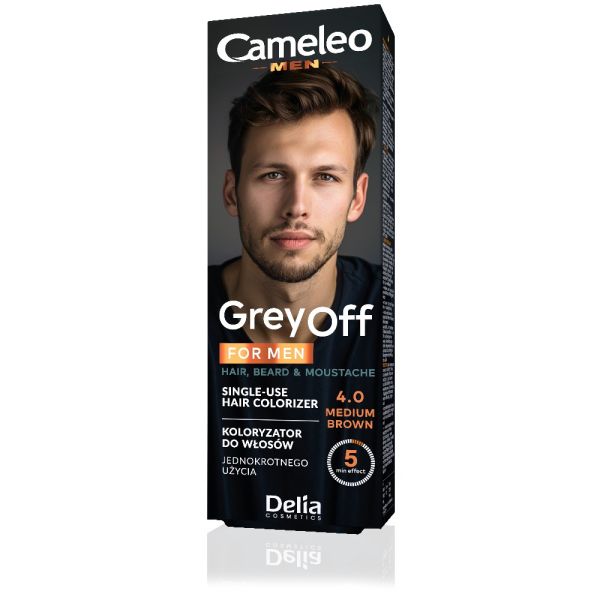 Cameleo MEN оцветител за сива коса, брада и мустаци Grey Off 4.0 СРЕДНО КАФЯВ
