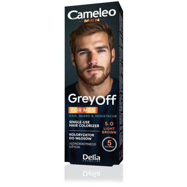Cameleo MEN оцветител за сива коса, брада и мустаци Grey Off  5.0 СВЕТЛО КАФЯВ
