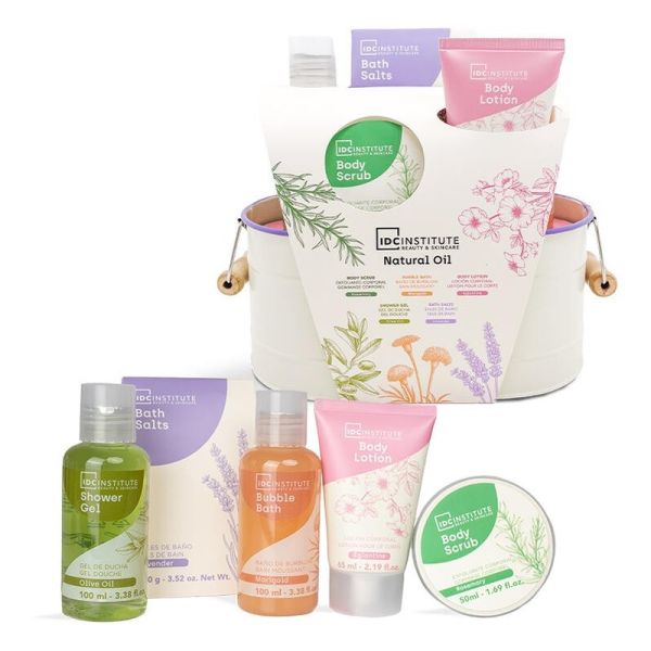 IDC подаръчен комплект за тяло Natural Oil Body Spa Tin 6 части