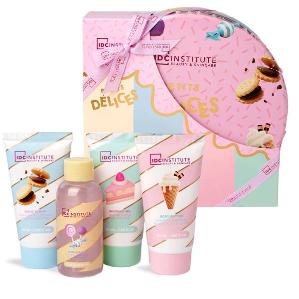 IDC подаръчен комплект за тяло Petit Delices Spa Tin 5 части