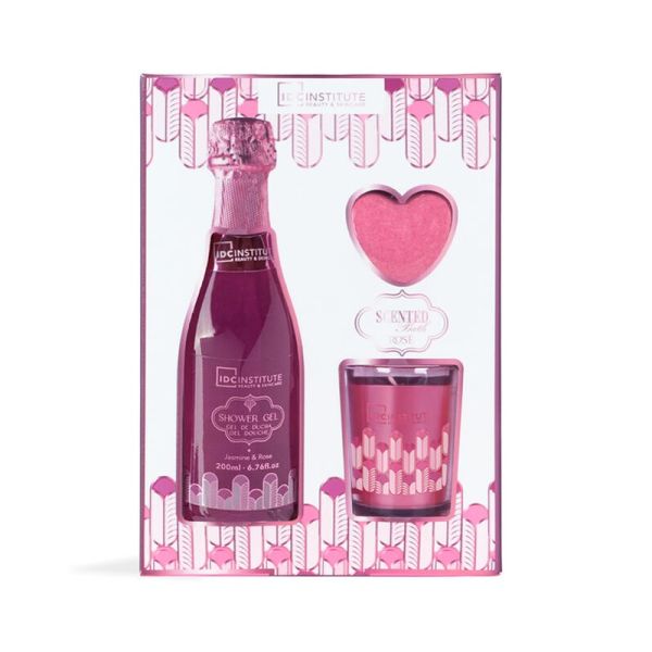 IDC подаръчен комплект за тяло Scented Bath Rose 3 части