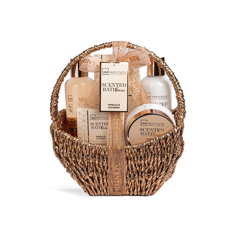 IDC Institute комплект за подарък в кошница Scented Bath Bronze 6 части |  Dodis.bg